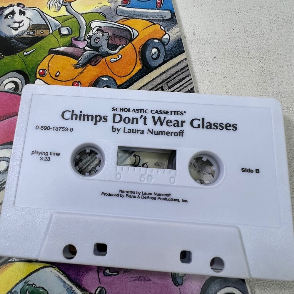 Chimps Don't Wear Glasses Laura Numeroff Scholastic Book & Cassette Tape 1997 - Picture 2 of 6